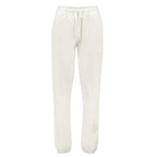White North Sails women's cotton track pants with an elastic waistband and relaxed fit, displayed on a hanger.