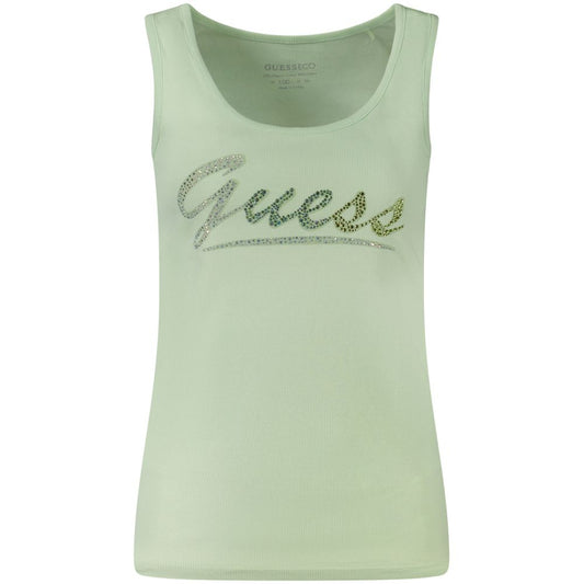 Guess Jeans Green Cotton Tank Top Guess Jeans
