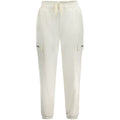 White cotton women's sweatpants by Guess Jeans, relaxed fit with elastic waistband and stylish casual design.