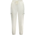 White cotton women's sweatpants by Guess Jeans, relaxed fit with elastic waistband and stylish casual design.