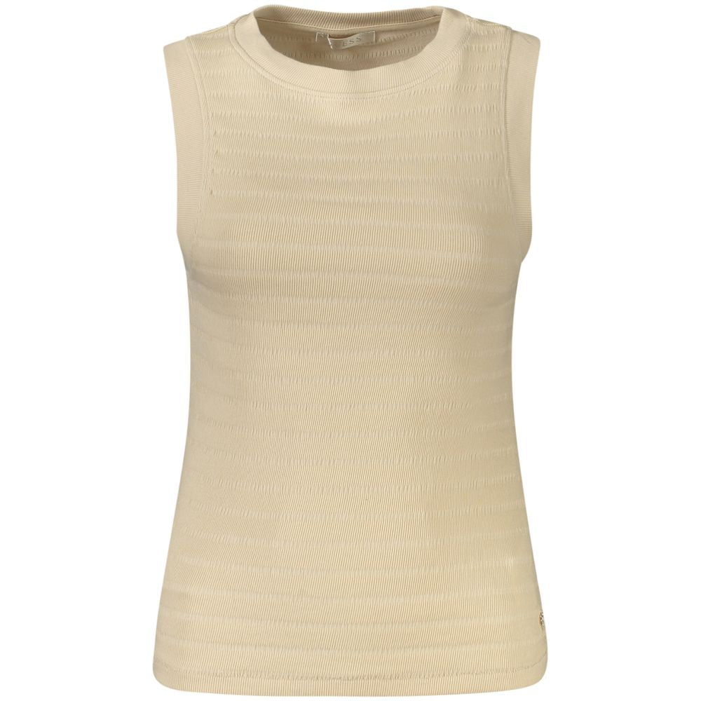 Guess Jeans Beige Cotton Tank Top Guess Jeans
