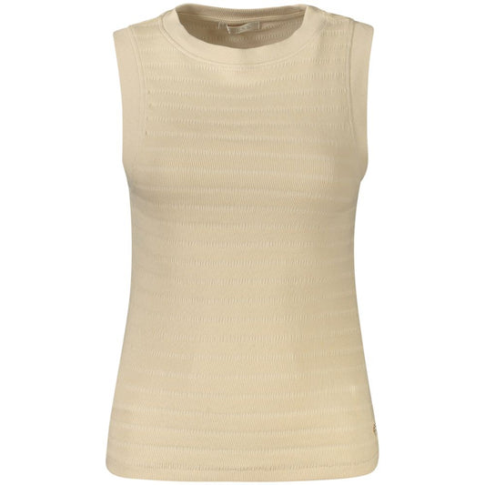 Guess Jeans Beige Cotton Tank Top Guess Jeans