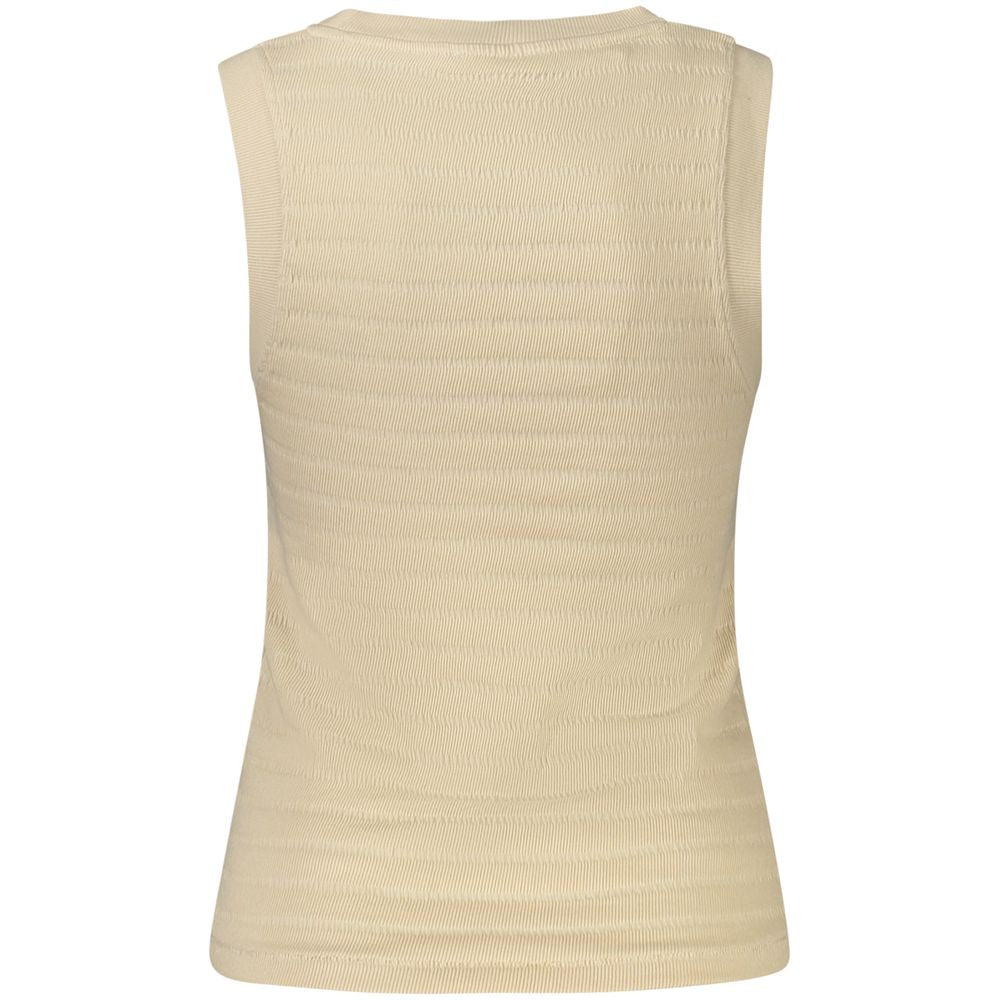 Guess Jeans Beige Cotton Tank Top Guess Jeans