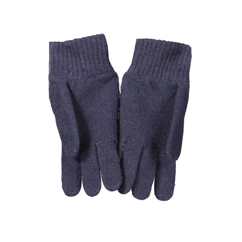 North Sails blue wool men's glove, soft knit fabric with ribbed cuff, designed for warmth and comfort.