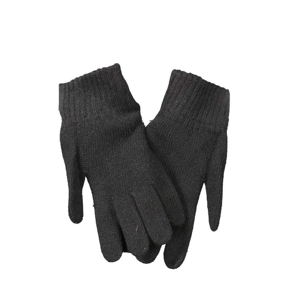 North Sails Nero Lana Uomo glove showing black knitted wool material with a snug fit and ribbed cuff detail.