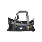 North Sails black polyester men's duffle bag with handles and zipper closure, designed for travel and sports use.
