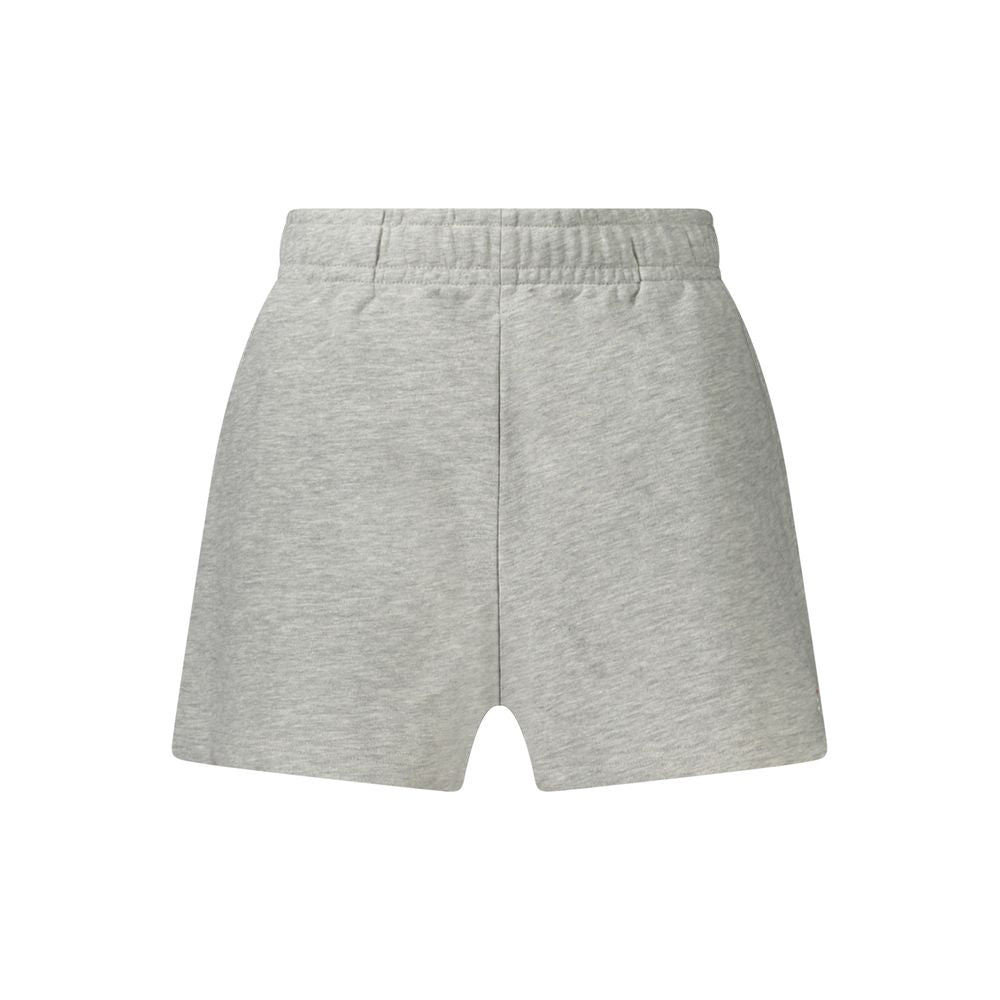Fila gray cotton women's track pants with an elastic waistband and relaxed fit, suitable for casual wear and athletic activities.