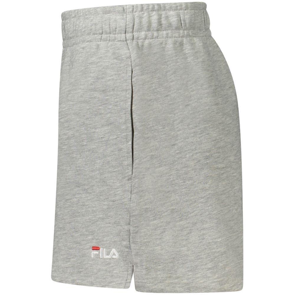 Fila gray cotton women's track pant with elastic waistband and relaxed fit, perfect for casual athletic wear.
