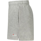 Fila gray cotton women's track pant with elastic waistband and relaxed fit, perfect for casual athletic wear.