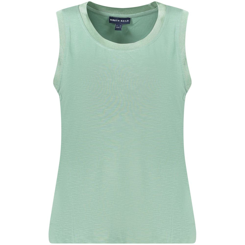 North Sails Verde Modal women's tank top in green, featuring a relaxed fit and sleeveless design, ideal for casual wear.
