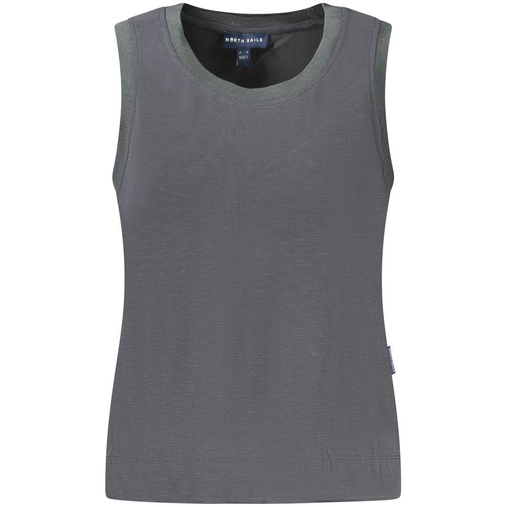 Black North Sails women's modal tank top with sleeveless design and relaxed fit, perfect for casual or active wear.