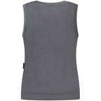 Black North Sails women's modal tank top with sleeveless design and round neckline, laid flat for display.