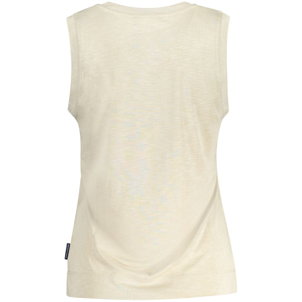 Beige North Sails modal women's tank top with sleeveless design and round neckline, casual summer style.