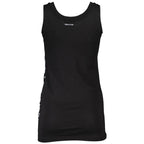 Black cotton women's tank top by Cavalli Class, featuring a sleek sleeveless design and a comfortable fit.