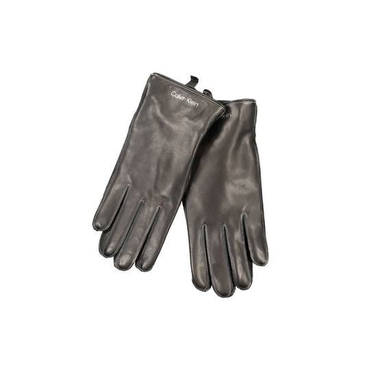 Calvin Klein Nero Wool Men Glove Calvin Klein