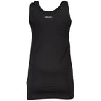 Black cotton women's tank top by Cavalli Class, featuring a sleeveless design and simple round neckline.