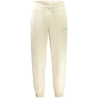 Beige cotton men's sweatpants by Guess Jeans with elastic waistband and relaxed fit, suitable for casual wear.