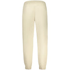 Beige cotton men's sweatpants by Guess Jeans, relaxed fit with elastic waistband and side pockets, casual and comfortable apparel.