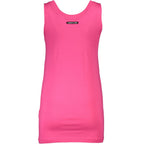 Cavalli Class Rosa cotton women's tank top with sleeveless design and round neckline, casual and comfortable summer wear.