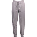 Calvin Klein Grigio cotton men's sport trousers with a relaxed fit and elastic waistband, displayed on a model.