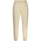 Hugo Boss beige men's sports trousers made of cotton, featuring a relaxed fit and classic design for casual wear.