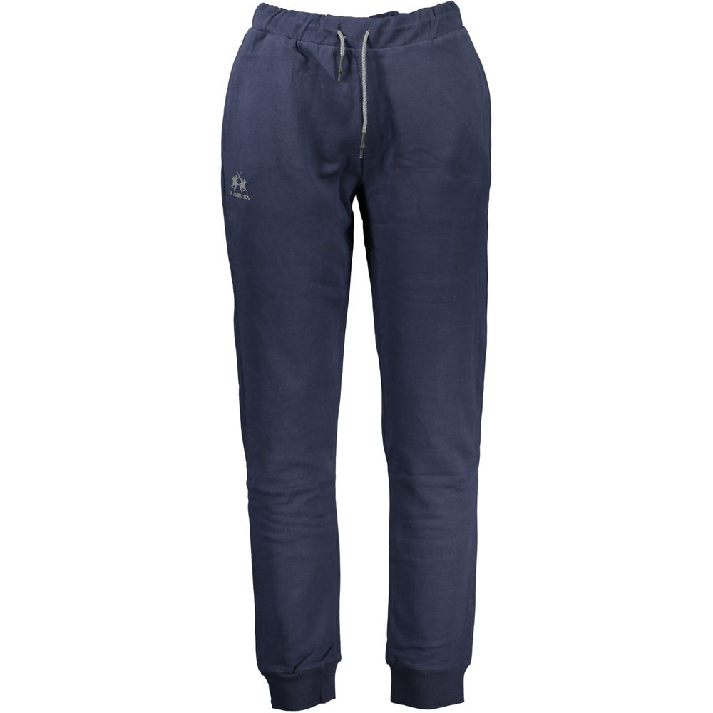 Blue cotton men's sweatpant from La Martina, featuring a relaxed fit and comfortable waistband.