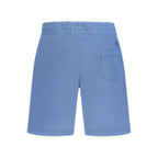 Blue cotton men's sweatpants by North Sails, showing relaxed fit and drawstring waist on a plain background.