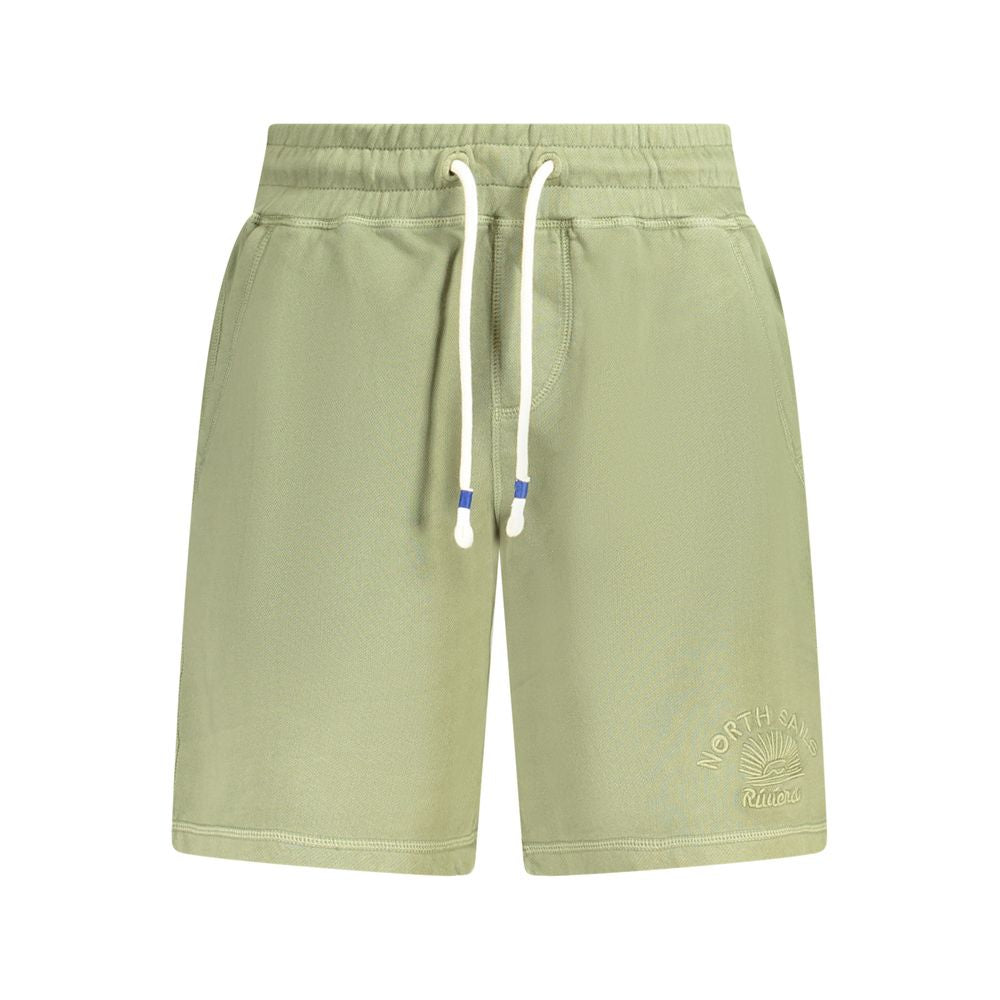 North Sails Verde cotton men's sweatpants with drawstring waist and relaxed fit, shown in a soft green color.
