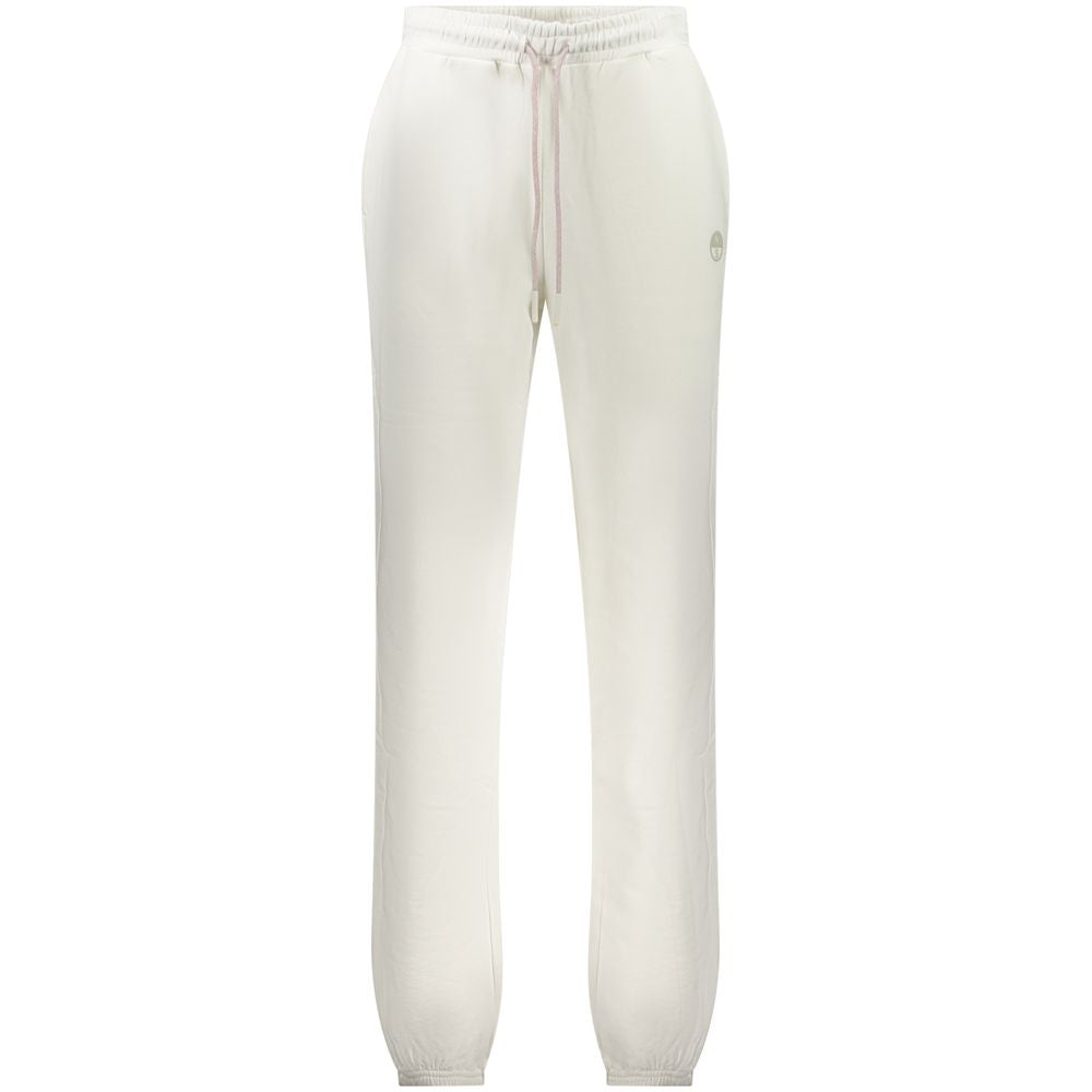 White cotton women's sweatpant from North Sails with a relaxed fit and elastic waistband, casual and comfortable for everyday wear.