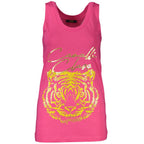 Cavalli Class Rosa cotton female tank top featuring a sleeveless design and casual fit, perfect for warm weather.