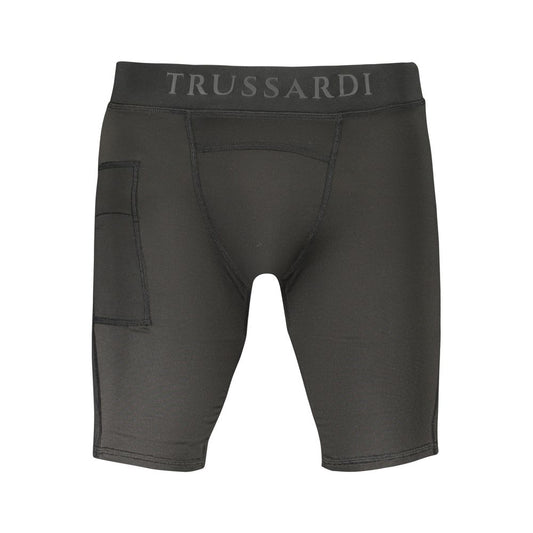 Trussardi Black Polyester Men's Workout Legging Trussardi