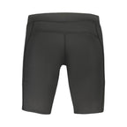 Trussardi black polyester men's workout leggings with a sleek, fitted design and comfortable stretch fabric.