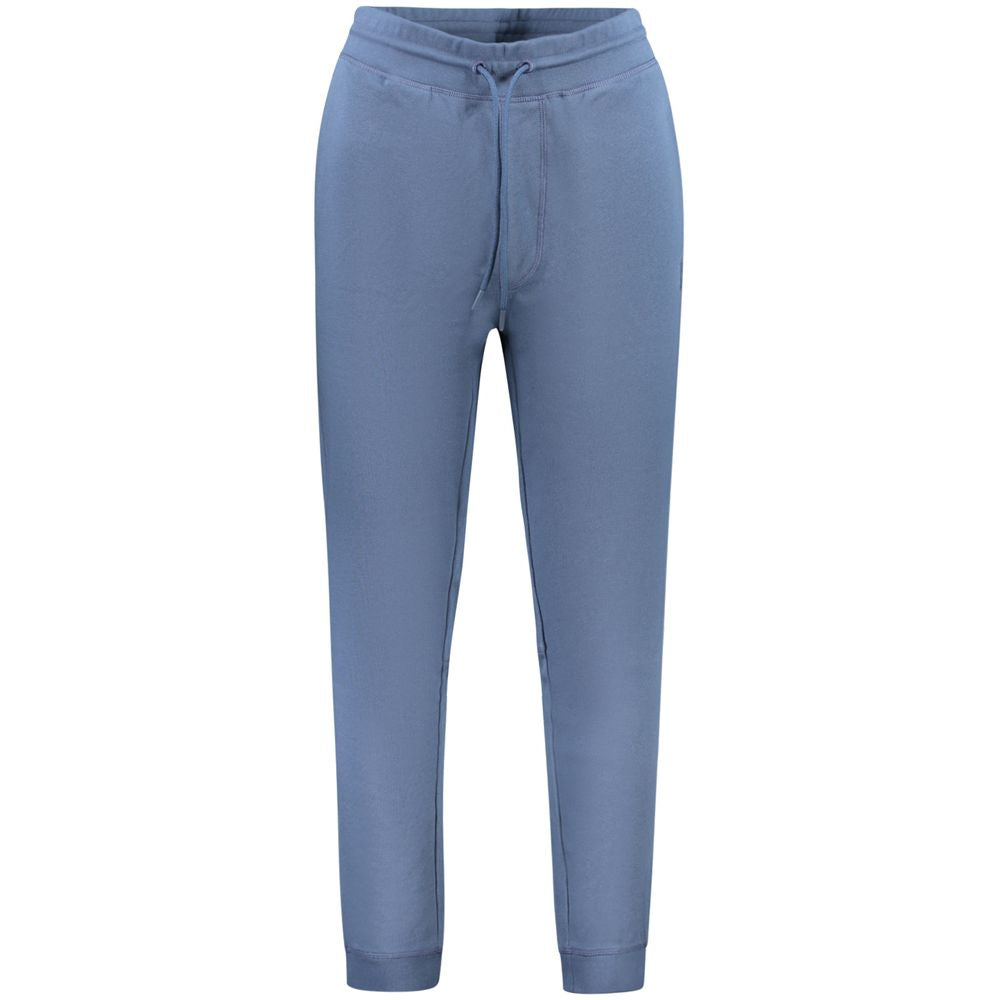 Hugo Boss Blu Cotton Men's Track Pant featuring a relaxed fit and elastic waistband, ideal for casual or athletic wear.