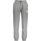 Gray cotton men's sweatpants by La Martina, featuring a relaxed fit and elastic waistband, displayed on a neutral background.