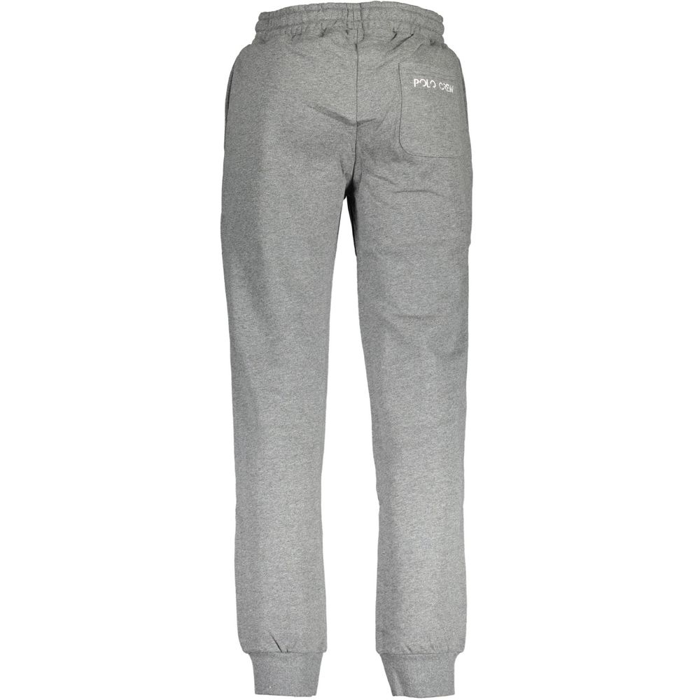 Gray cotton men's sweatpants by La Martina, featuring a relaxed fit and comfortable waistband, ideal for casual wear.