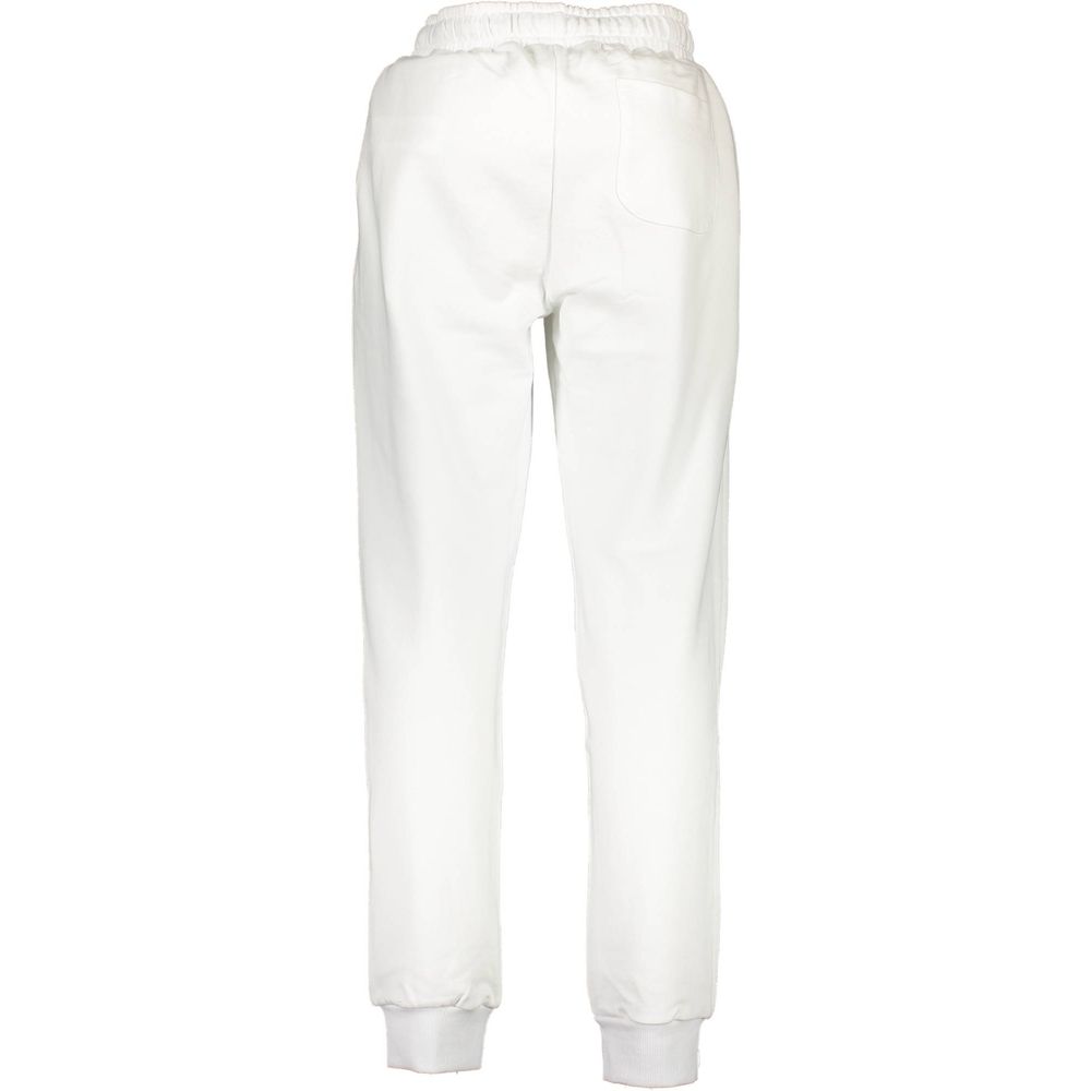 La Martina Bianco cotton men's sweatpants with elastic waistband and relaxed fit, shown in white fabric.