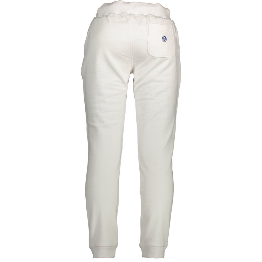 White cotton men's sweatpant by North Sails, featuring a relaxed fit and drawstring waistband, displayed on a neutral background.