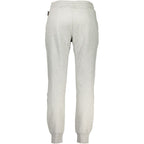 Gray cotton men's sweatpants by Napapijri, featuring a relaxed fit and elastic waistband, shown in a casual style.
