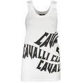 White cotton women’s tank top by Cavalli Class with a sleeveless design and a relaxed fit, perfect for casual wear.