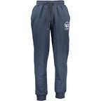 Blue cotton men's sweatpants by La Martina with elastic waistband and side pockets, comfortable casual athletic wear.