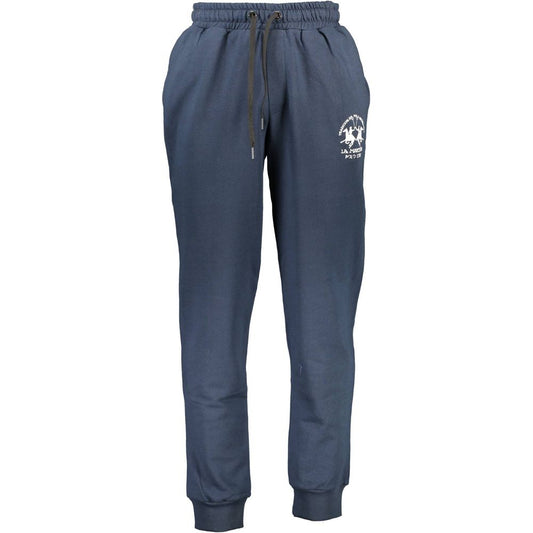 La Martina Blue Cotton Men Sweatpants La Martina