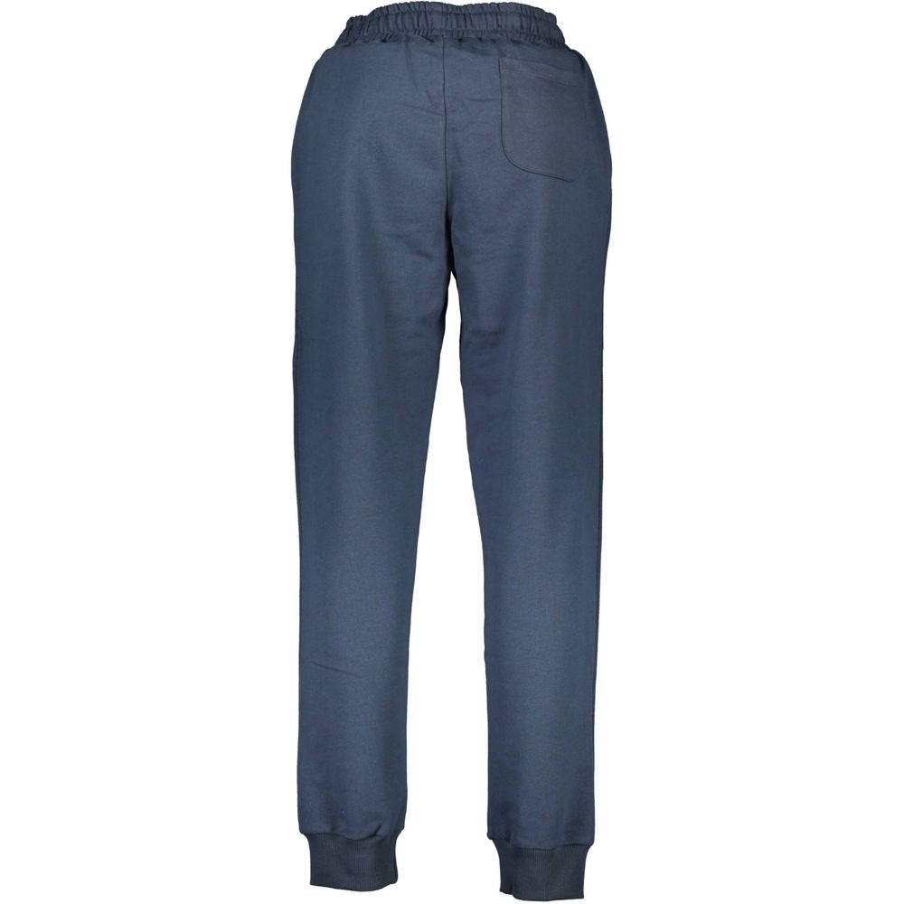 La Martina blue cotton men's sweatpants with elastic waistband and drawstring, casual athletic style.