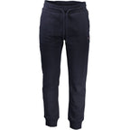 Napapijri men's blue cotton sweatpants with elastic waistband and relaxed fit, ideal for casual wear.