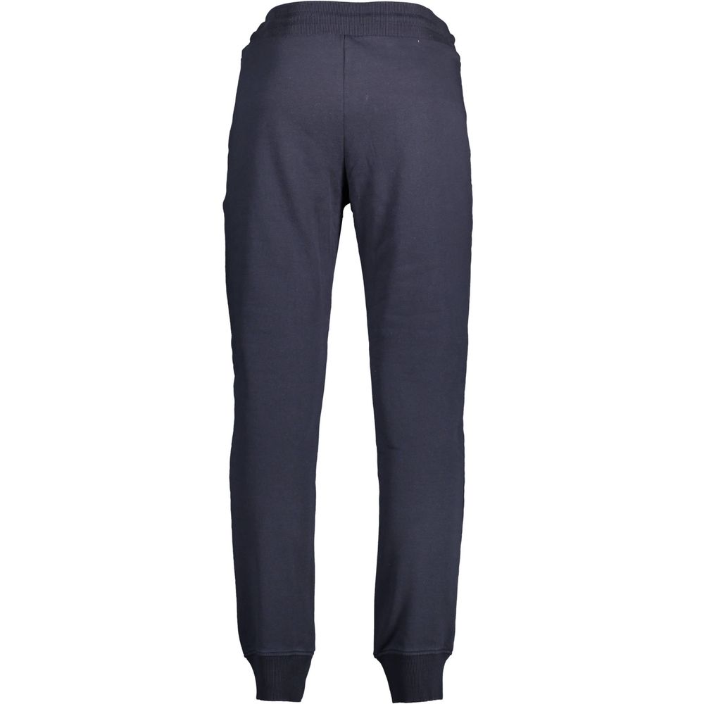 Napapijri men's blue cotton sweatpants with elastic waistband and cuffed ankles, casual athletic loungewear.