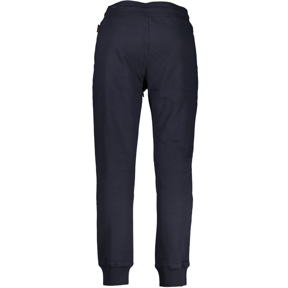 Napapijri men's blue cotton sweatpants with elastic waistband and relaxed fit, casual athletic style for comfortable everyday wear.