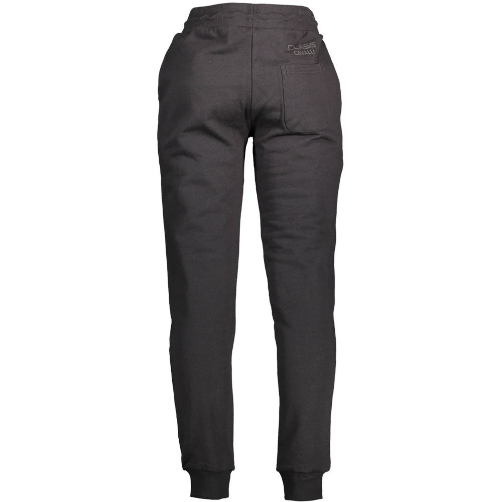 Black Cavalli Class men's cotton sweatpants with drawstring waistband and relaxed fit, casual athletic style.