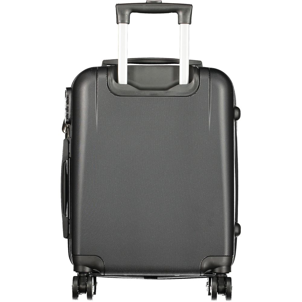 Laura Biagiotti Black Polyurethane Women's Travel Trolley Set Laura Biagiotti