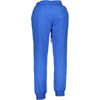 Blue cotton men's sweatpants by La Martina with a relaxed fit and elastic waistband, shown on a model.