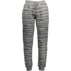 Cavalli Class men's gray cotton sports trousers with a relaxed fit and elastic waistband, casual and comfortable design.