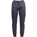 Blue cotton men's trousers from U.S. POLO ASSN., tailored fit with classic design and belt loops, displayed on a hanger.